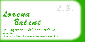 lorena balint business card